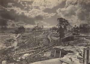 Kapinallisten työt Atlantan edessä, Georgiassa nro 1, 1860-luku. tekijältä George N. Barnard