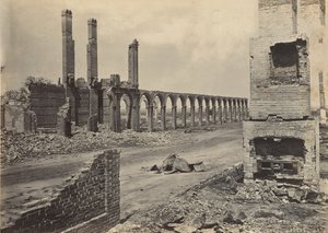 R.R. Depotin rauniot, Charleston, Etelä-Carolina, 1860-luku. tekijältä George N. Barnard