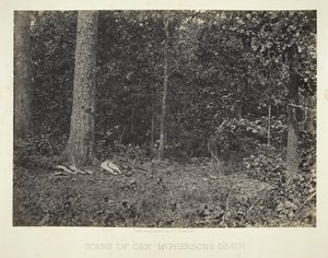 Kenraali McPhersonin kuoleman kohtaus, 186466. tekijältä George N. Barnard
