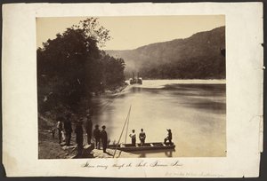 [Höyrylaiva kulkee The Suckin läpi Tennesseejoella kuusi mailia Chattanoogan alapuolella] tekijältä George N. Barnard