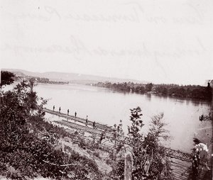 Näkymä Tennessee-joelle kohti Chattanoogaa, ca. 1864. tekijältä George N. Barnard