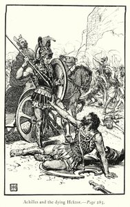 Ilias: Akhilleus ja kuoleva Hektor (kaiverrus)
