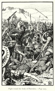 Iliad: Taistele Patroklosin ruumiin ympäri (kaiverrus) tekijältä George Percy Jacomb Hood