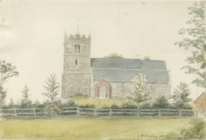 High Offley Church: akvarellimaalaus, 1821