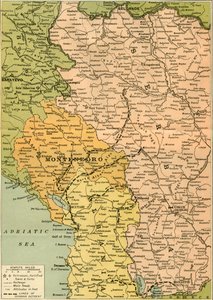 Kartta havainnollistamaan Serbian retriittiä, 1919.