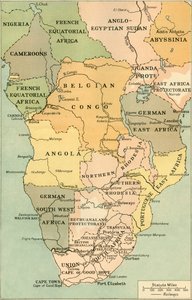 Kartta Mid. Ja Etelä-Afrikka, 1919.