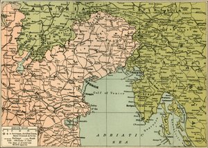 Italian taistelurintaman kartta, 1919.