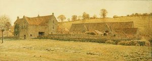 The Old Tithe Barn ja maalaistalo lähellä Bradford-on-Avonia tekijältä George Price Boyce