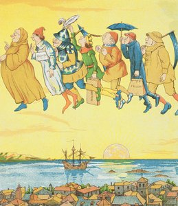 Viikonpäivät, kuvitus Rumpelstiltskiniltä