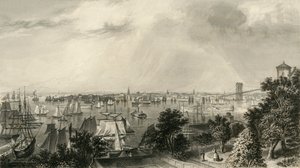 "New Yorkin kaupunki, Brooklyn Heightsista", 1874. tekijältä George R. Hall