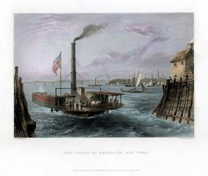 Lautta Brooklynissa, New Yorkissa, Yhdysvalloissa, 1838. tekijältä George Richardson