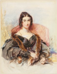 Naisen muotokuva, n.1830-1835 (akvarelli, grafiittia ja valkoista maalia korotettuna) tekijältä George Richmond