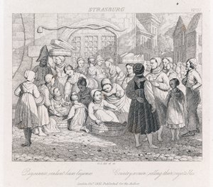 Talonpoikien myynti, Strasburg, n. 1821 (etsaus)