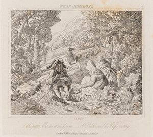 Kauppias ja vaimo lähellä Jumiegesia, n. 1821 (etsaus)