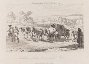 Tie Roueniin Dieppestä, Diligence, n. 1821 (etsaus)