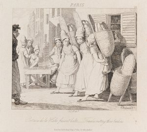 Naiset lepäävät, Pariisi, n. 1821 (etsaus) tekijältä George Robert Lewis
