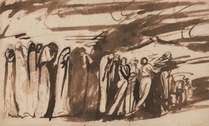 Kirottujen kulkue: Luonnos Danten ”Inferno”-teokseen tekijältä George Romney
