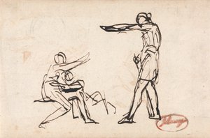 Soturi jättää hyvästit perheelleen, mahdollisesti Hektorin lähtö tekijältä George Romney