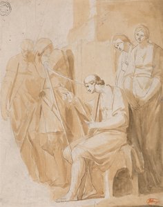 Daavid soittaa harppua tekijältä George Romney