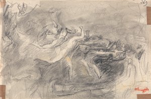 Demoninen hyökkäys Kristuksen kiusausta vastaan tekijältä George Romney