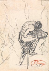 Hahmo seisoo, polvi taivutettuna tekijältä George Romney