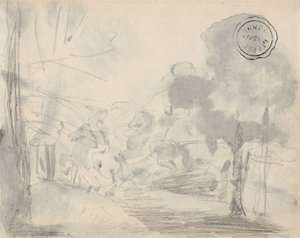 Puiden reunustama aukea tekijältä George Romney