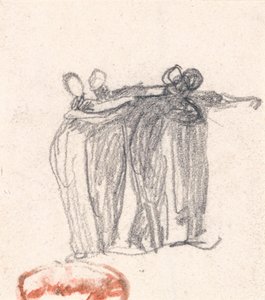 Neljän naisen ryhmä syleilemässä toisiaan tekijältä George Romney