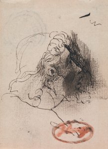 Miehen pää profiilissa tekijältä George Romney
