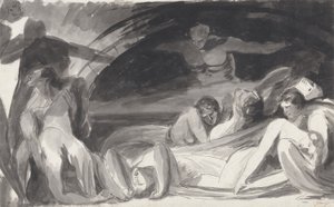 Howard vierailee vankilassa (kynä ja muste ja pesu grafiitin päälle levitetylle paperille) tekijältä George Romney