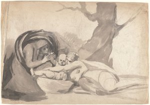 Vauva-Shakespeare, jota tragedia ja komedia ovat kasvattaneet tekijältä George Romney