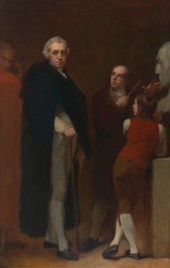 John Flaxman mallintaa William Hayleyn rintakuvaa tekijältä George Romney