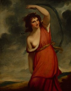 Lady Hamilton hahmona Mirth (öljy kankaalle) tekijältä George Romney