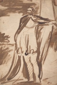 Lordi Salisbury, pylvään luona seisova lordi tekijältä George Romney