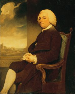 Michael Russellin muotokuva istumassa Doverin linnan takana (öljy kankaalle) tekijältä George Romney