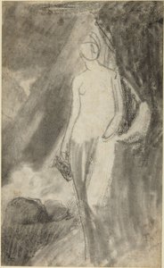 Seisovan naisen muotokuvaluonnos tekijältä George Romney