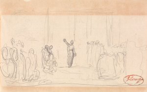 Ehkä väkijoukko profeetan naisen edessä tekijältä George Romney
