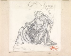 Makaava nainen ja muita hahmoja (grafiittia paperille) (katso 153904) tekijältä George Romney