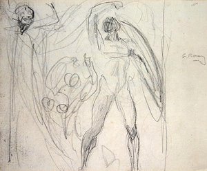 Saatana, synti ja kuolema (kynä paperille) tekijältä George Romney