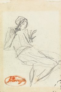 Istuva maalaisneito tekijältä George Romney