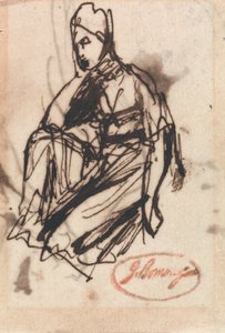 Istuva nainen tekijältä George Romney