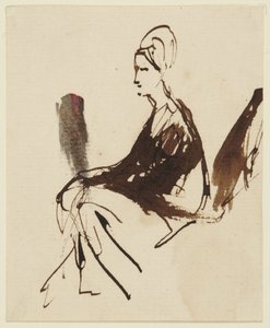 Istuva naishahmo tekijältä George Romney