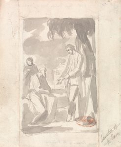 Luonnos majuri Thomas Pearsonin ja brahminin muotokuvaksi tekijältä George Romney