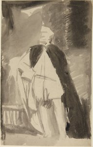 Luonnos miehen muotokuvaksi, jossa hänellä on pitkä viitta tekijältä George Romney