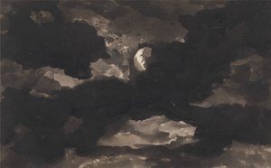 Tutkimus pilvisen kuutamon taivaasta tekijältä George Romney