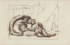 Komedia ja tragedia kasvattavat pientä Shakespearea tekijältä George Romney