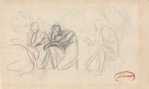 Kolme polvistuvaa hahmoa tekijältä George Romney