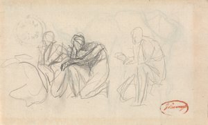 Kolme polvistuvaa hahmoa tekijältä George Romney