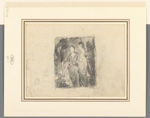 Kaksi naishahmoa puiden keskellä tekijältä George Romney