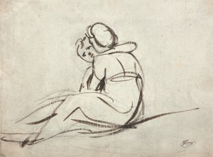 Kaksi lasta syleilee tekijältä George Romney