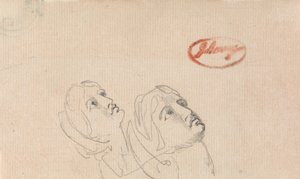 Kaksi päätä katsomassa ylöspäin tekijältä George Romney
